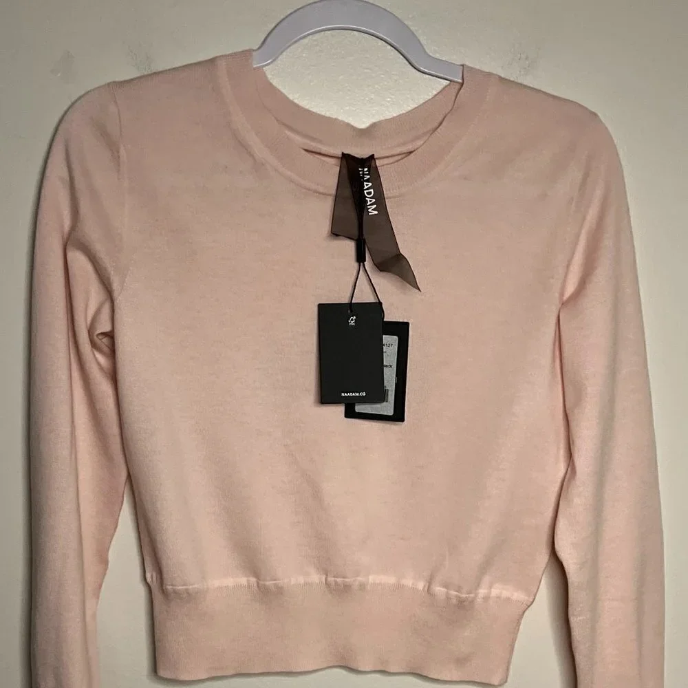 Naadam Crewneck sweater in peach color size S - Picture 2 of 5